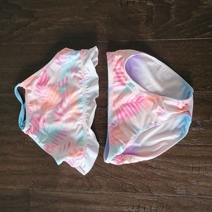 Girls swimwear/ 2 piece reversible bathing suit